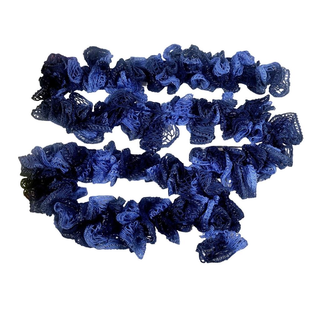 Handmade Two-Tone Blue Crochet Scarf